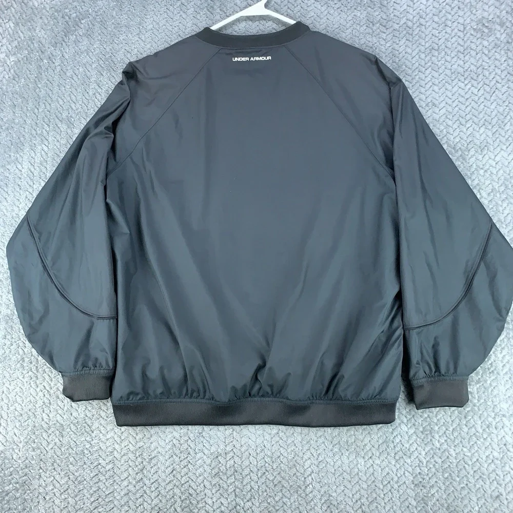 Under Armour Pullover Mens Large Black Zip Pockets Lightweight Jacket Mesh Lined